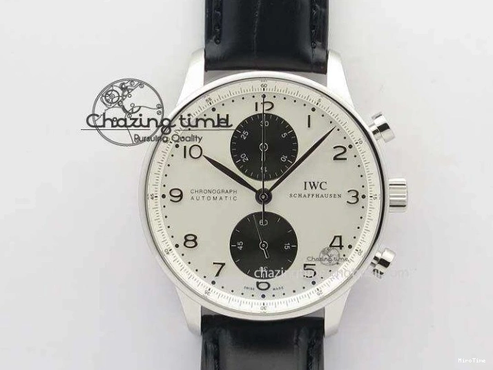 MIROTIME 0324 Portuguese IW545407 Black Dial ZF 1:1 Best Edition On Dark Blue Leather Strap DailyWear 7337